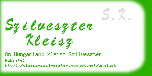 szilveszter kleisz business card